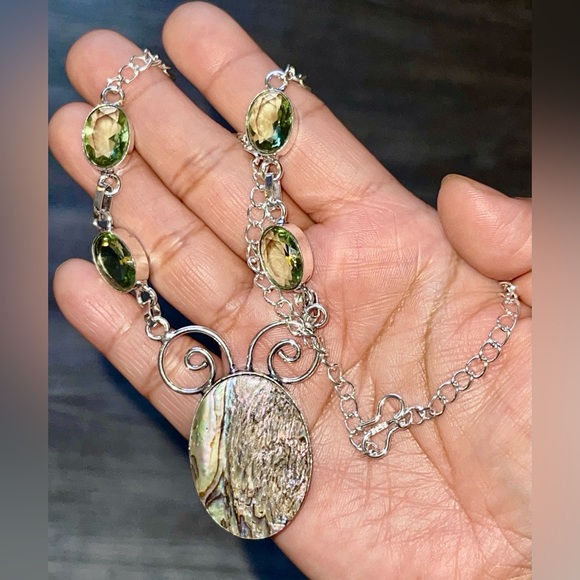 Iridescence Abalone Shell Pendant Necklace - Picture 1 of 12